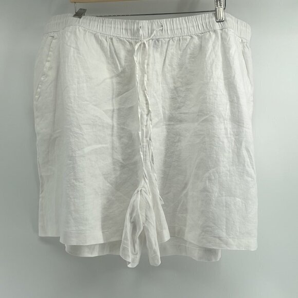 Tahari 100% linen shorts white summer vacation shorts my perfect shape sz 3X NWT - Picture 1 of 10